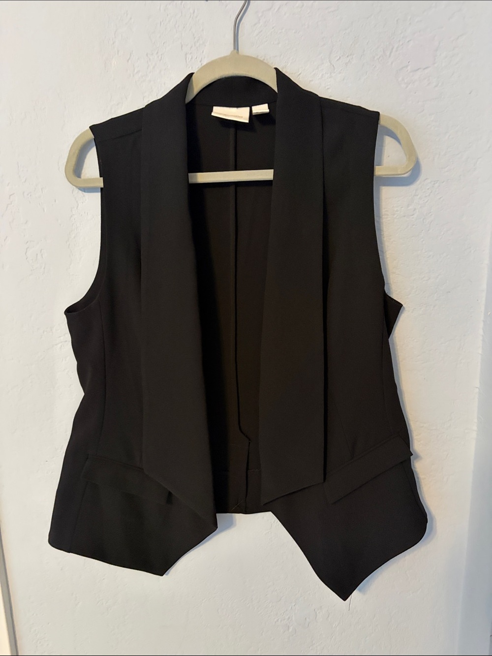 Chico's Black Draped Sleeveless Vest